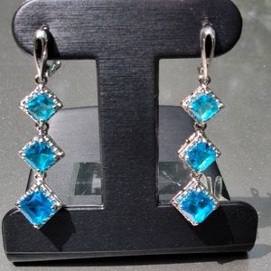 COPY - Light blue and silver fashion earrings